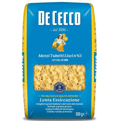 De Cecco Mezzi Tubetti Lisci N.63 Gr 500