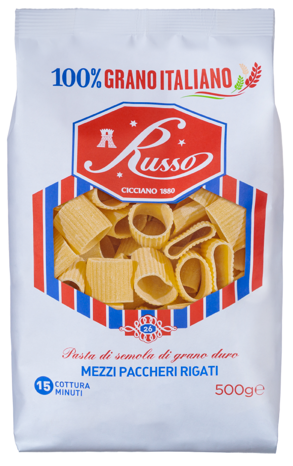 Russo Di Cicciano Mezzi Paccheri Rigati Gr 500