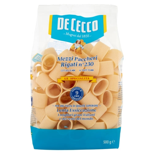 De Cecco Mezzi Paccheri Rigati N.230 Gr 500