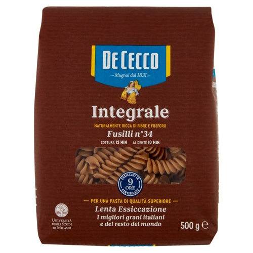 De Cecco Integrale Fusilli N.34 Gr 500