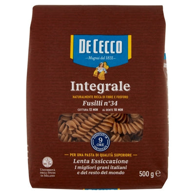 De Cecco Integrale Fusilli N.34 Gr 500