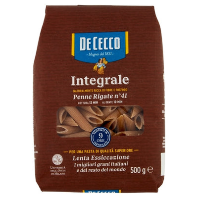 De Cecco Integrale Penne Rigate N.41 Gr 500