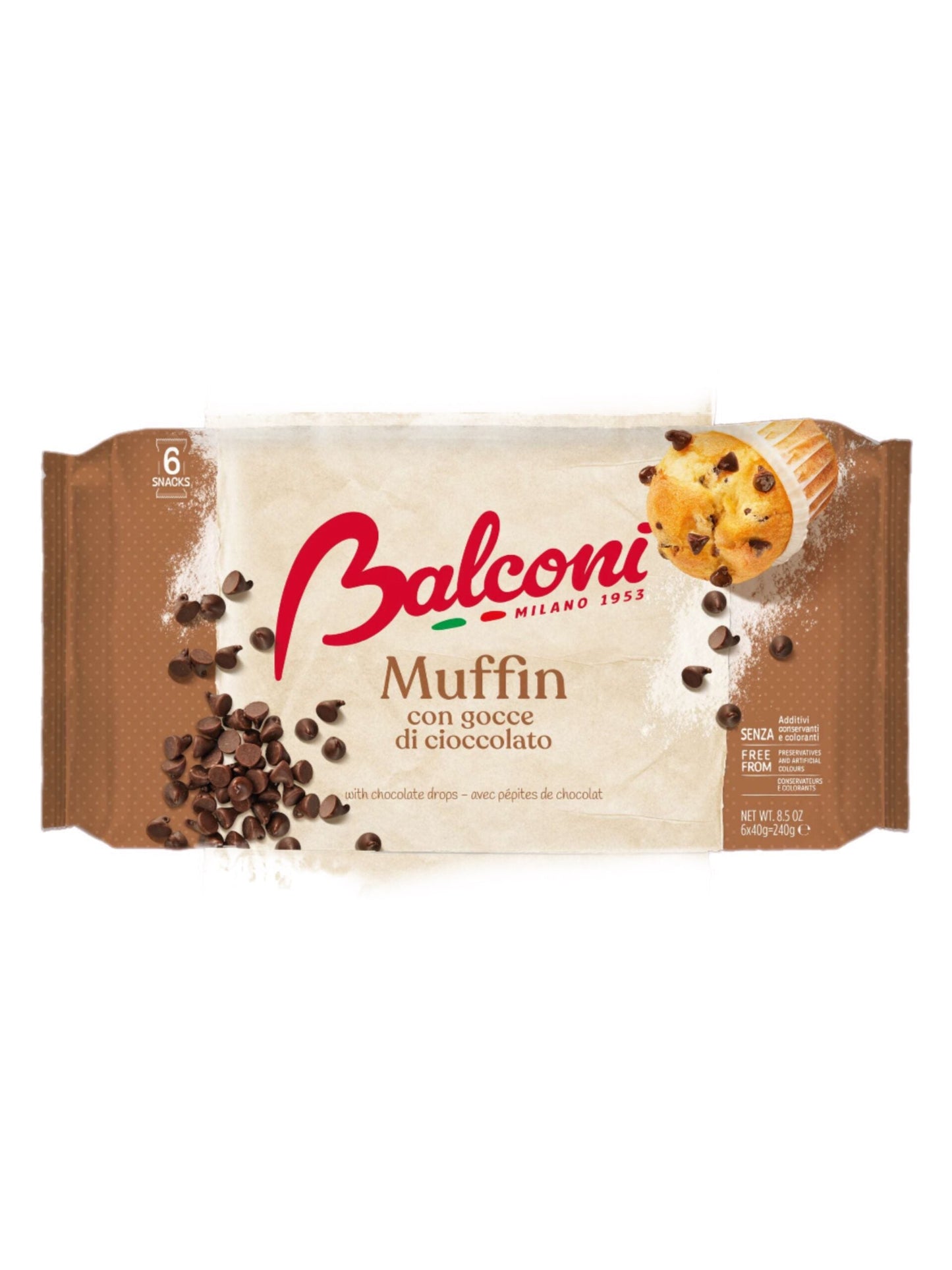 Balconi Muffin Con Gocce Di Cioccolato Gr.240